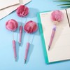 Beadthoven 10pcs Fluffy Beadable Pens, DIY Pom Pom Plastic Beaded