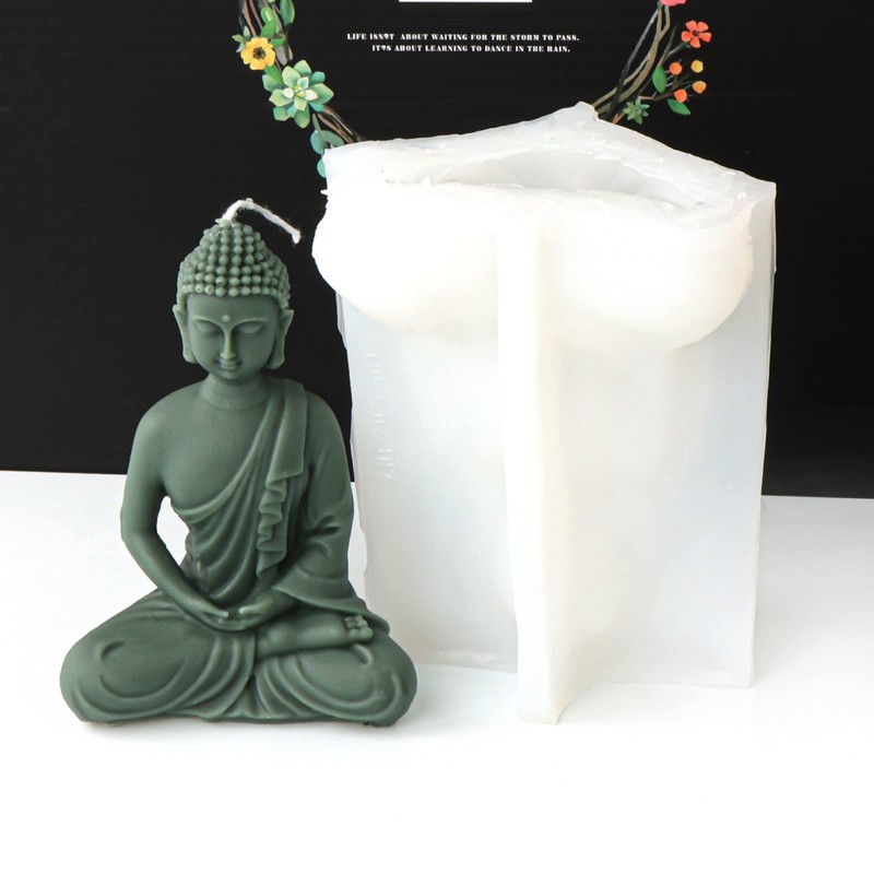 Xidmold - Molde de vela de Buda 3D para escultura,