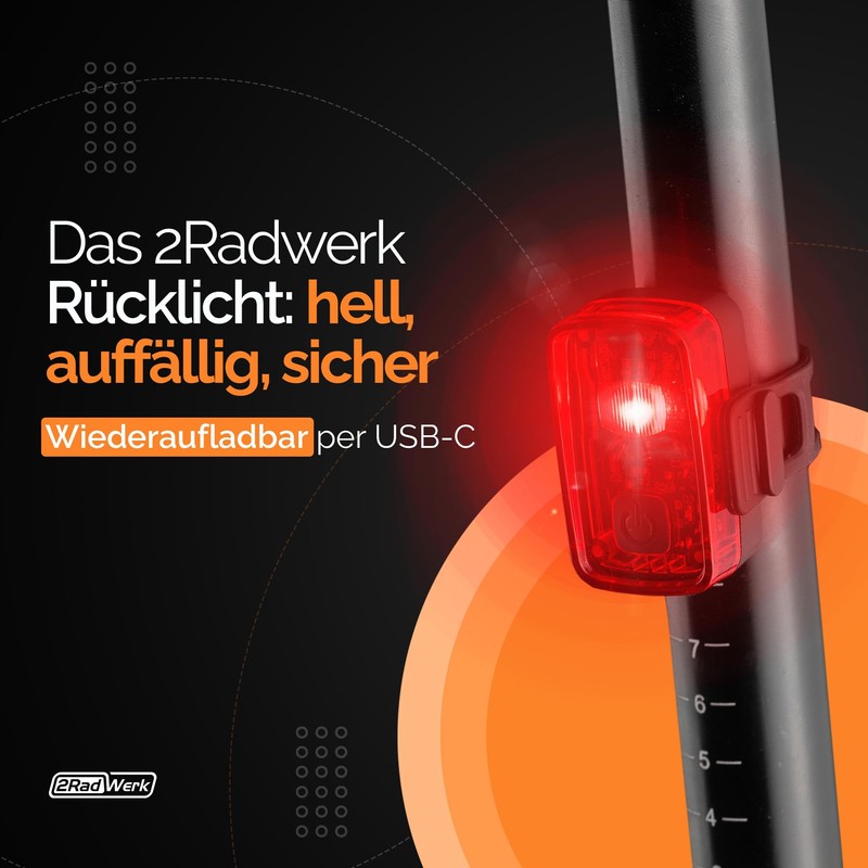2RadWerk, ED Bicycle Light Set, StVZO Approved, Bicycle Light Switchable