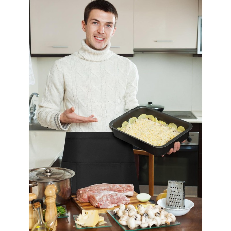 Server Aprons,Waterproof Waitress Aprons bulk Heavy Duty Kitchen Aprons with