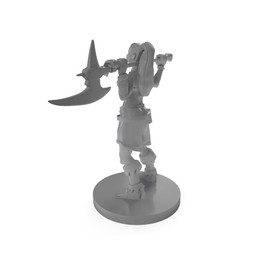 Half Orc Female Barbarian Tabletop DND Gaming Miniature