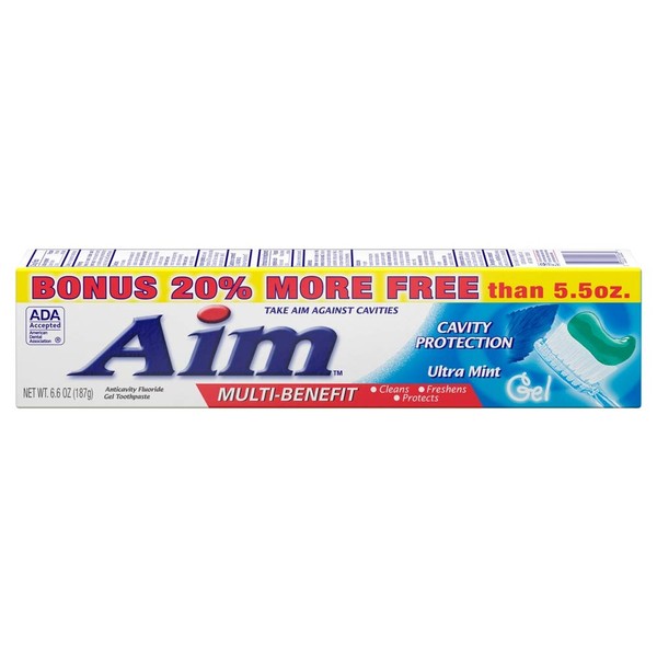 AIM Cavity Protection Gel Toothpaste, Mint - 6 oz - 2 pk