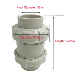 Diameter 32 mm Check Valve, Grey, Water Barrier, Leakage Protection, Washing Machine, Dishwasher