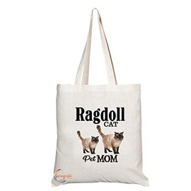 Coralgraph TB608 Pet MOM Ragdoll CAT Novelty Present Gift Printed Eco-Friendly Stylish Long Handled Tote Shoulder Bag