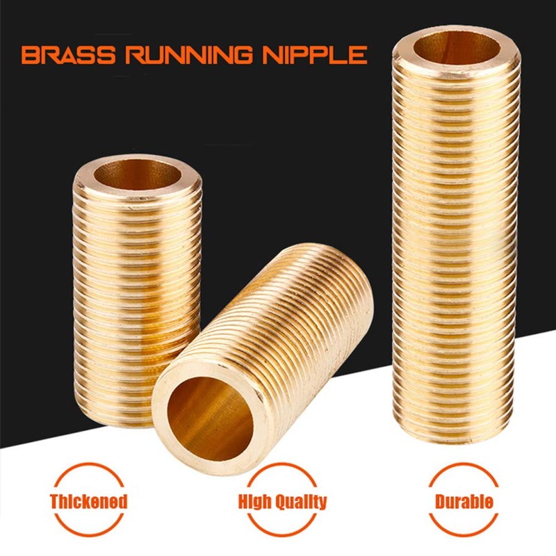 ExcInter 1/2" BSP 50mm Long Brass Running Nipple Threaded Plumbing