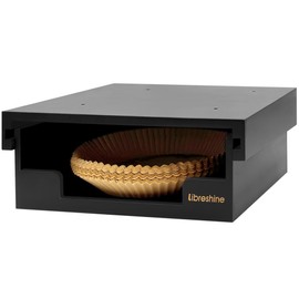 Libreshine 6/8/9 Inch Air Fryer Liner Dispenser, 8/9/10 Inch Paper Plate Holder Under Cabinet, Bamboo Kitchen Storage Organizer for Shelf and Countertop Black