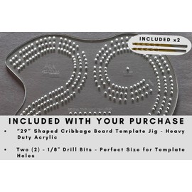 29 Design Cribbage Board Template 3-Track Heavy Duty Acrylic Jig with Drill Bits Router Guide Woodworking Project Kit Card Game DIY