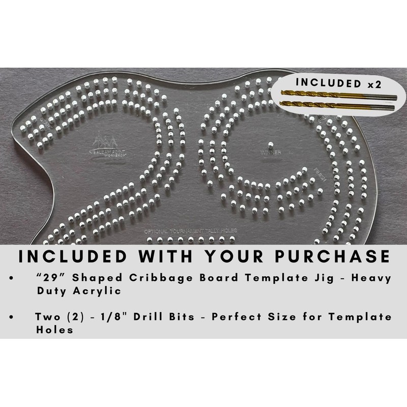 29 Design Cribbage Board Template 3-Track Heavy Duty Acrylic Jig