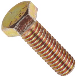 Steel Hex Bolt, Grade 5, Zinc Yellow-Chromate Plated Finish, Hex Head, External Hex Drive, Meets ASME B18.2.1, 2-3/4" Length, Partially Threaded, 1/4"-20 UNC Threads, Imported (Pack of 100)