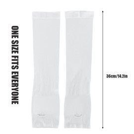 VODAFQS 2 Pairs of UV Protection Arm Warmers, Sun Protection Arm Sleeves for Outdoor Activities, Concealing Tattoos, Cooling Arm Cover, Compression Arm Protectors, White
