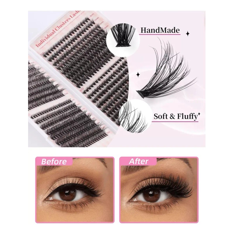 Kit De Extensión De Pestañas Diy Grupos Accesorios 640pcs