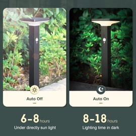 Lustrlach Solar Path Light Motion Sensor Dusk to Dawn Landscape Driveway Light Wireless Bollard Light 24in Waterproof Lawn Lamp Low Voltage for Walkway Courtyard Decoration