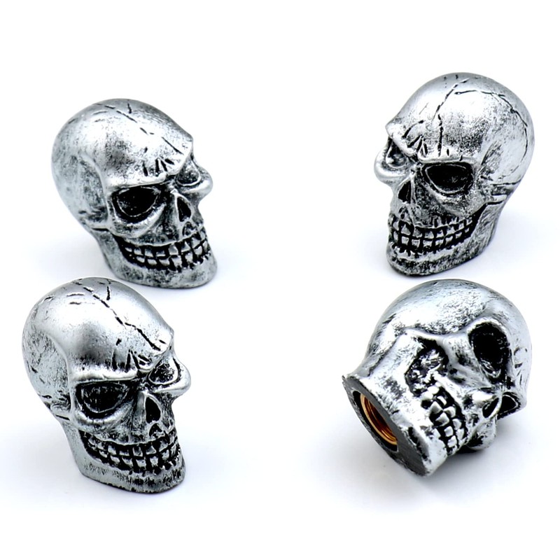 Bashineng Cars Tires Valve Stem Caps Cover Dustproof Cool Skull