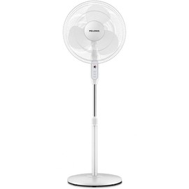PELONIS 16'' Pedestal Fan for Bedoom, Remote, Standing Fan with 7-Hour Timer, 90° Oscillation, 3-Speeds, Adjustable Height, Electric Cooling Fans for Living Room and Office