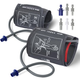 Universal Blood Pressure Replacement Cuffs 2-Pack, 5.9-9.5 & 9-21 Inches, Fit Small/Medium/Large/Extra Large XL Big Arm Sizes, 6 Connector Types Compatible with Omron & Other Monitors (BP Cuffs Only)