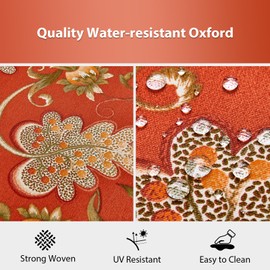 HOMELYSIAN Outdoor Chair Cushions Set of 4, 18.5 x 16 Inch Patio Chair Cushions for Outdoor Furniture, Water Resistant Outdoor Patio Chair Cushions with Non-Slip Ties(Floral)