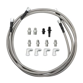 Jecoupoon 6AN 70" Transmission Oil Cooler Hose Line kit Compatible with 4L60E 4L80E TH350 TH400 200-4R 700R4 C5 Stainless Steel Braided PTFE Hose TR6060