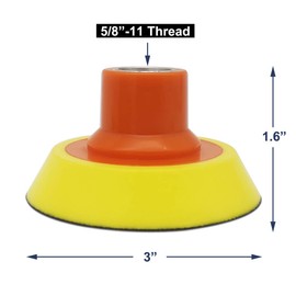 SENRAY 3PCS 3 Inch Hook & Loop Backing Plate, 5/8" Thread Sanding Backing Pads for Rotary Polisher and Sander