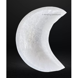Selenite Crystal Plate Bowl to Charge your Healing Stones - 4" Moon Shape Bowl