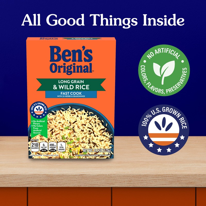 BEN'S ORIGINAL Long Grain Rice and Wild Rice, Fast Cook