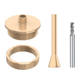 inBovoga 1/4"(6.35mm) Solid Brass Routing Guide Bushing for Router Templates, Alignment Pin, HSS End Mill Bit 15/64"(6mm) Shank, Perfect for 1/4" Mill Routing Bushing Template Use