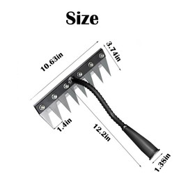 Mutetrain Gardenia Iron Weeding Rake, Iron rake 2.0 for Gardening and Weeding, ironrake The Heavy-Duty Iron Weeding rake(Without Stick) (8 Teeth)