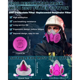 vvuvnem Respirator Mask with 2097 Filters, Reusable Respirator Mask for Resin, Chemical, Spraying Paint, Cleaning, Spraying, etc