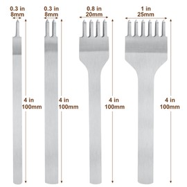 Naler 4pcs DIY Leather Craft Hole Punches Leather Craft Hole Puncher Set Sewing Tools for Leather Craft Metal Hole Puncher Kit,4mm 1/2/4/6 Punch