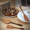 American Made 3-Piece Wild Cherry Wooden Dessert Utensil Set, Cathedral