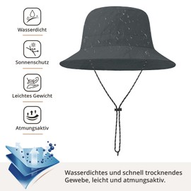 Durio Rain Hat Women's Waterproof Fishing Hat Women Men Fishing Hat Bucket Hat Sun Hat Women Foldable Portable Outdoor Summer Hat, White