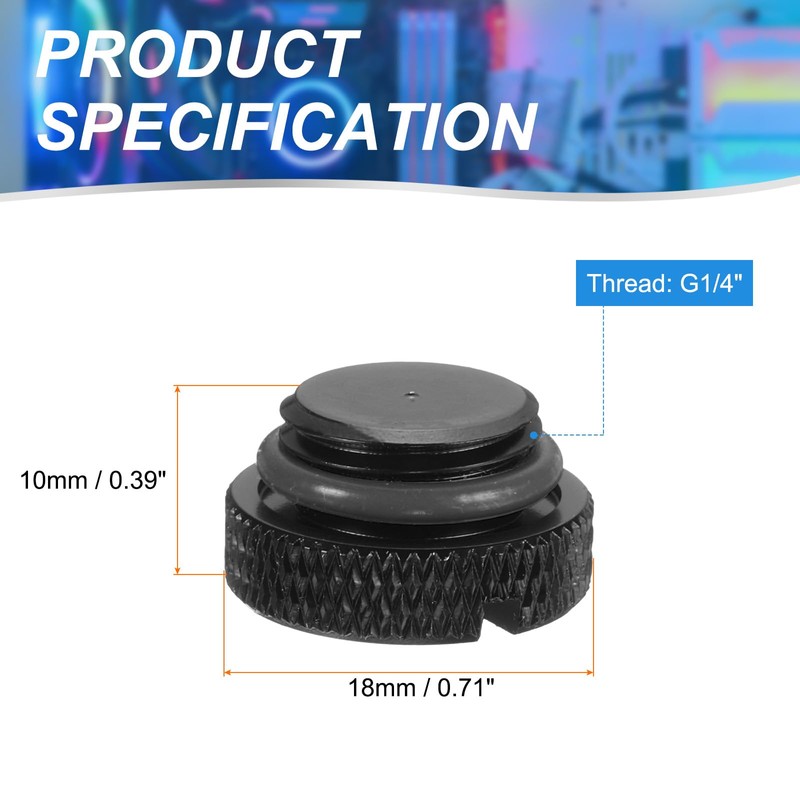 sourcing map 2pcs Water Stop Plug Fitting G1/4" Thread Pc