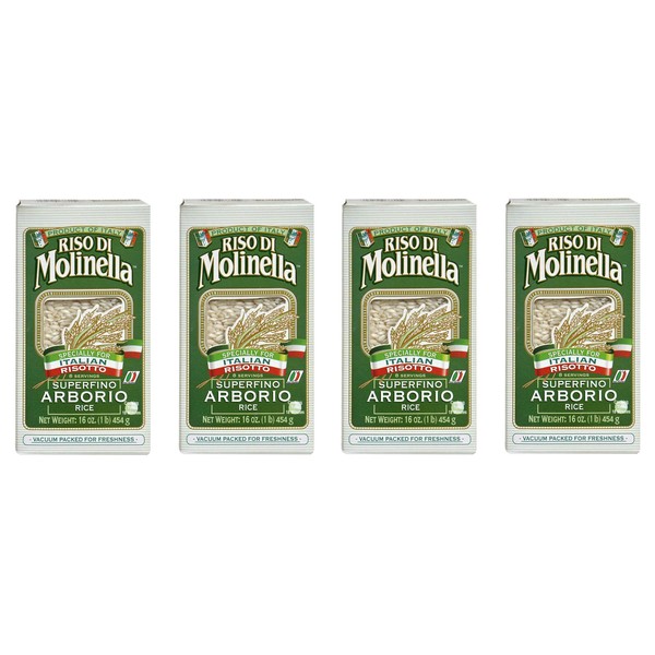 Molinella Rice Arborio, 16 oz (Four Pack)