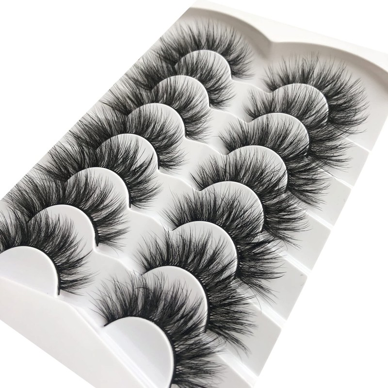 Pooplunch False Eyelashes 8D Cat Eye Volume Wispy Clusters Faux