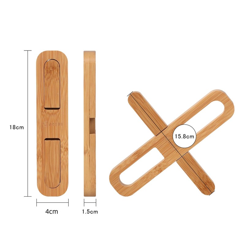 YOSHIKI YK-ONS Bamboo Trivet, Stylish, Camping, Heat Resistant, Pot, Compact,