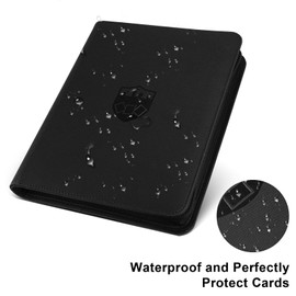 Trading Card Binder 12 Pocket, GERMUN PU Cover Card Binder for 720 Cards, Premium Trading Card Holder Folders, Double Sided Pocket Card Album for MTG, TCG (Black)