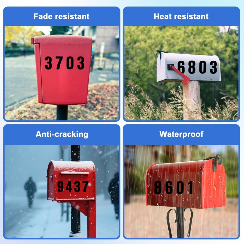 Bewudy 120 Pieces Large Number Stickers, 4 Inch Mailbox Number