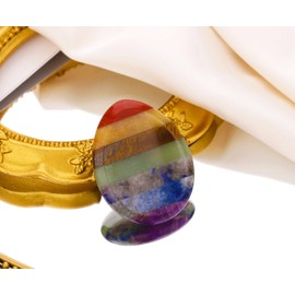 MAIBAOTA Chakra Worry Stone Healing Crystals Anxiety Relief Gifts for Women Meditation Spiritual Polished Pocket Reiki Balancing Energy Massage Gemstones