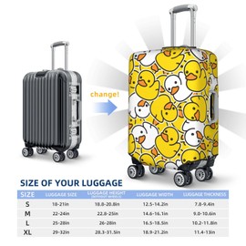 Lukbfall Cartoon Duckies Luggage Suitcase Covers Elastic Washable Cute Rubber Ducks Luggage Protector Travel Suitcase Protective Cover For Kid And Adult, M (Fit 22-24 Inch Luggage)