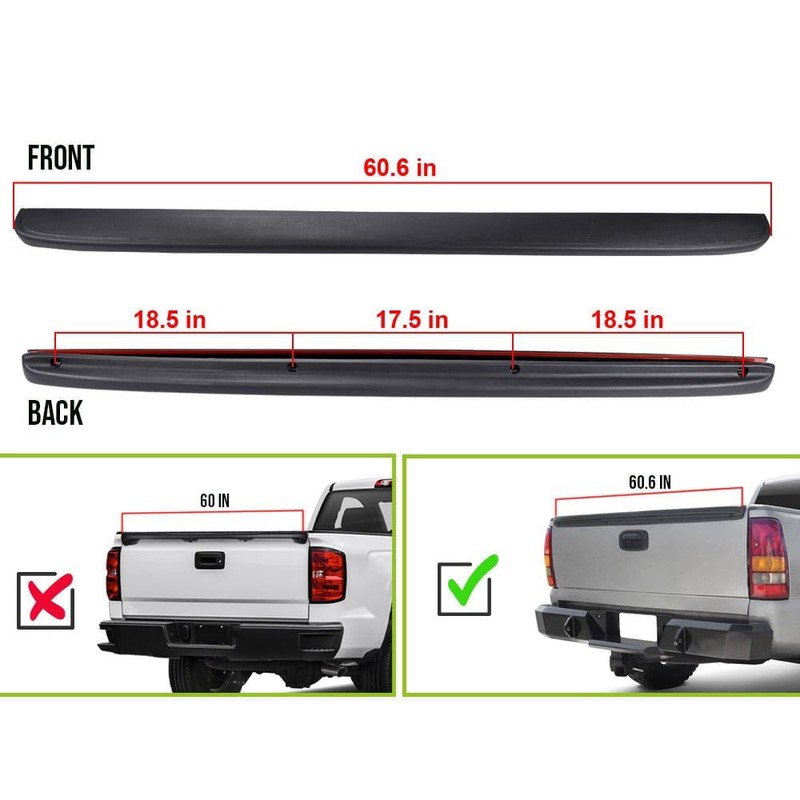 G-PLUS Tailgate Cap Top Protector Cover Compatible with 1999-2007 Chevy