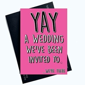 Funny Wedding Acceptance Card Thank You Yay A Wedding Banter Humour Bride PC849