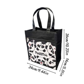 Spldsun Pack of 2 Foldable Shopping Bags, High-Quality Oxford Shopping Bag, Certified Fabric Bag with Long Handle, Carry All Important Fashion Silies Comfortably with You, black