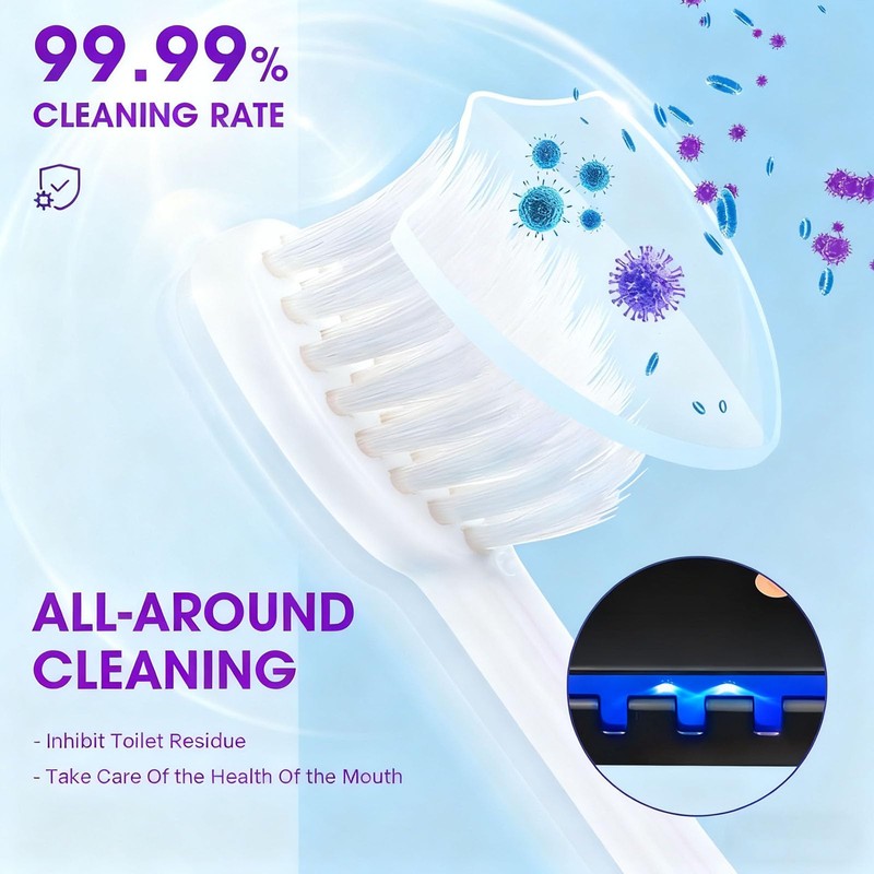 Toothbrush Sterilizer Holder Wall Mounted, USB Rechargeable Automatic Toothpaste Dispenser