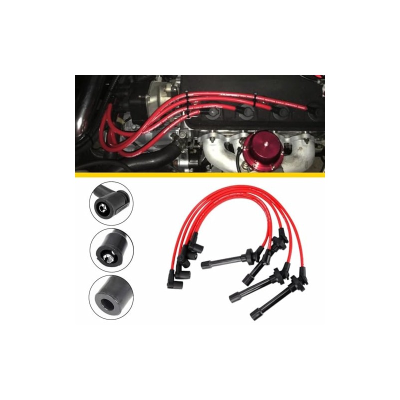 Holdia - Juego de 4 cables de bujía compatibles con