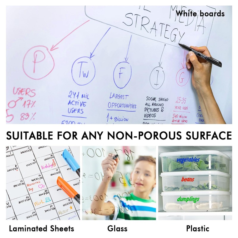 Shuttle Art Wet Erase Markers, 10 Colours Fine Tip Whiteboard