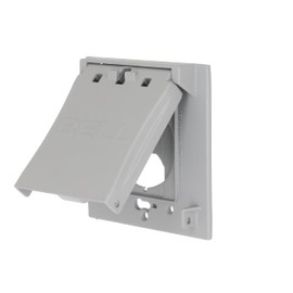 2-Gang Flip Weatherproof Cover, Vertical/Horizontal, 1-Device, 3-in-1, 2.25 in. diameter, Gray
