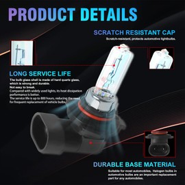 SHENKENUO Fit for Honda Prelude (1992-1996) Halogen Headlight Bulb,9005 High Beam + 9006 Low Beam Combo - High Performance Headlight Bulbs Combo,Plug-n-Play (Contains 4 Bulbs)