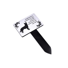 Origin Dog Memorial Plaque Stake Silver and Black - Outdoor Garden Waterproof