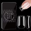50pcs/box Transparent Seamless Fake Nail Soft Full Cover Trapezoidal Oval