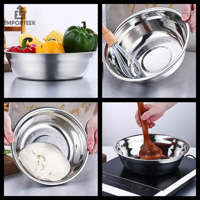 Importeek 3pz Bowl Tazon Acero Inoxidable Ensaladera Mezclar Cocina