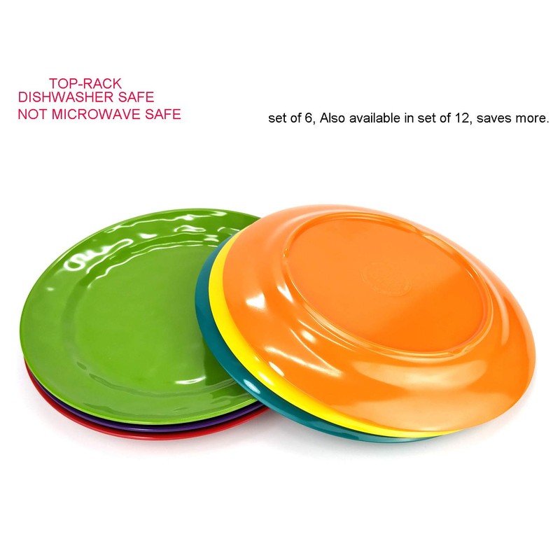 KX-WARE Melamine Plates set -10inch 6pcs 100% Melamine Dinner Plates